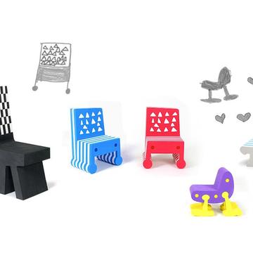 Kindermöbel-Serie Drawing Chair von Iwashin Design Studio