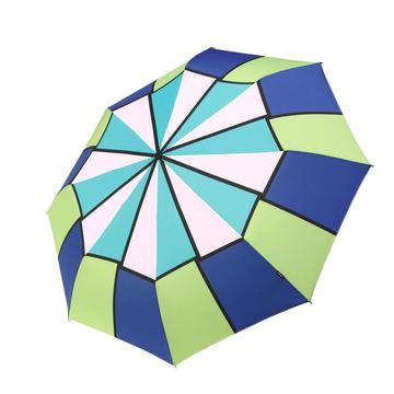 Grün & Blau gestreifter Regenschirm von Knirps 